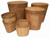 Pro Water Hyacinth & Rattan Hamper & Waste Basket Set - Sustainable Storage Solutions